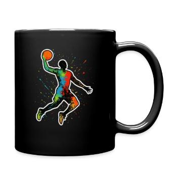Basketball Splash Dunk – Color explosion in motion - Full Colour Mug - black - Right