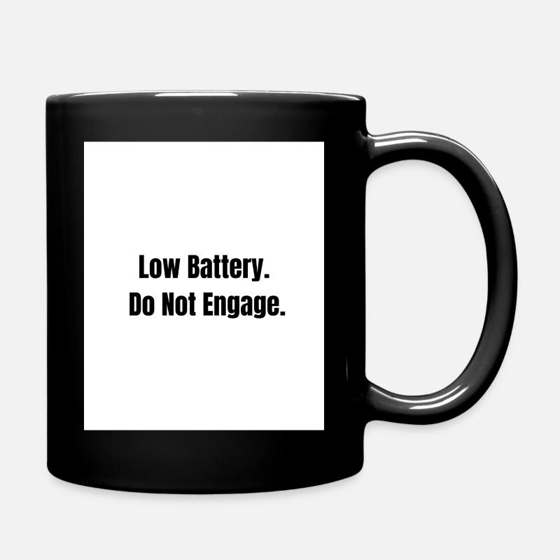 Low Battery – Social Mode Off - Full Colour Mug - black