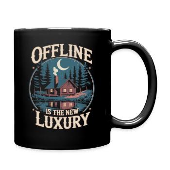 Offline ist Luxus - Digital Detox Statement - Tasse einfarbig - Schwarz - Rechts