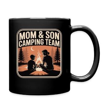 Équipe de camping Maman et fils - Mug uni - noir - Droite