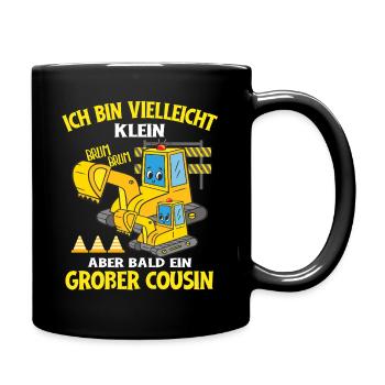 Soon a Big Cousin Excavator - Full Colour Mug - black - Right