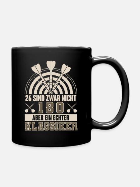 Dart Darten Darts - Tasse einfarbig - Schwarz