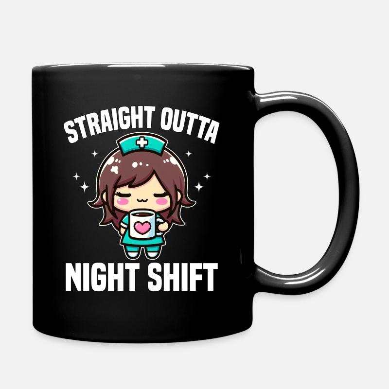 STRAIGHT OUTTA NIGHT SHIFT - CADEAU INFIRMIÈRE - Mug uni - noir