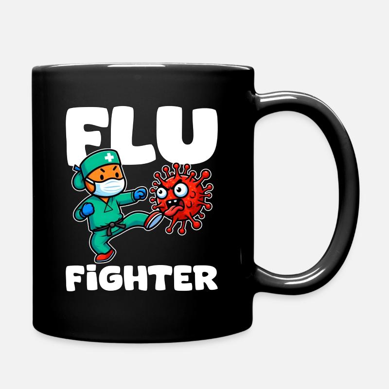 FLU FIGHTER - NURSE GIFT - Full Colour Mug - black