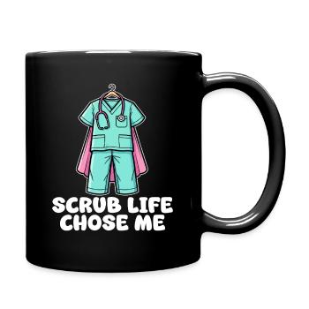 SCRUB LIFE CHOSE ME - NURSE GIFT - Full Colour Mug - black - Right