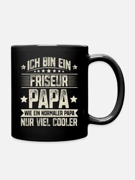 Friseur Vater Papa Vatertag - Tasse einfarbig - Schwarz