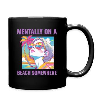 Mentally at the Beach - Full Colour Mug - black - Right
