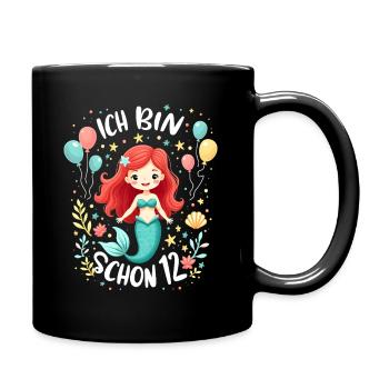 I'm already 12 Mermaid Birthday Girl - Full Colour Mug - black - Right
