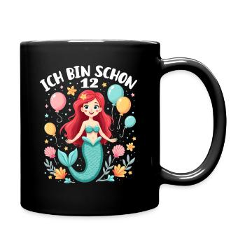 I'm already 12 Mermaid Birthday Girl - Full Colour Mug - black - Right