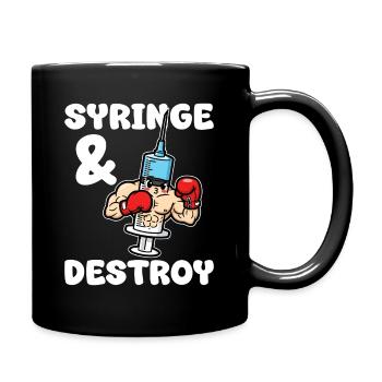 SYRINGE AND DESTROY - NURSE GIFT - Full Colour Mug - black - Right