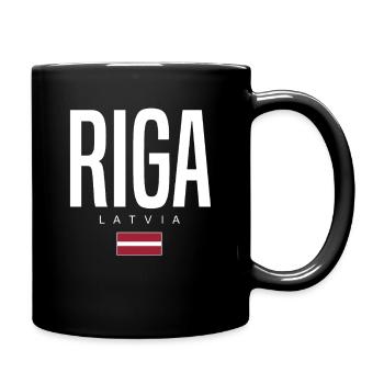 Riga Lettland - Tasse einfarbig - Schwarz - Rechts