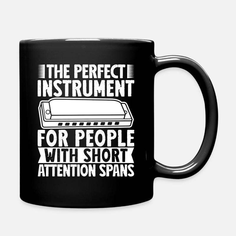 Harmonica Musican For People With Short Attention - Full Colour Mug - black