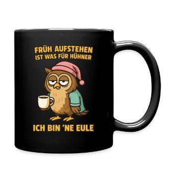 Eule - Tasse einfarbig - Schwarz - Rechts