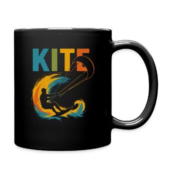 Motif Kitesurfeur | Style de cerf-volant coloré pour les sports nautiques - Mug uni - noir - Droite