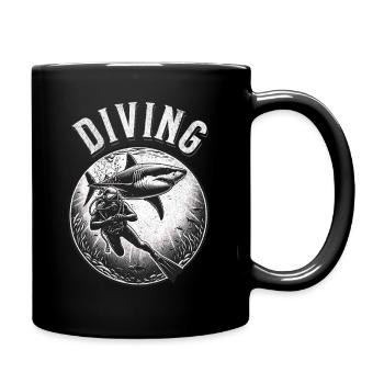 Taucher Tauchen - Tasse einfarbig - Schwarz - Rechts