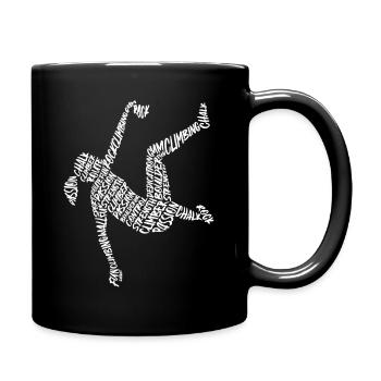 Bloc Grimpeur Typographie Fille Escalade - Mug uni - noir - Droite