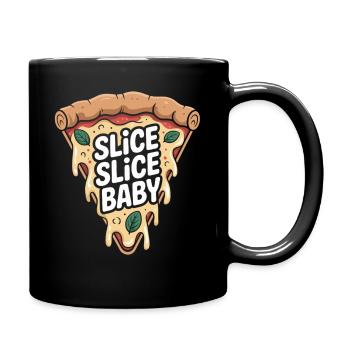 Slice Slice Baby Pizza Shirt - Full Colour Mug - black - Right
