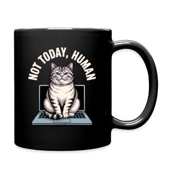 Katzen Spruch n’est pas aujourd’hui l’homme Büro Cat Homeoffice - Mug uni - noir - Droite