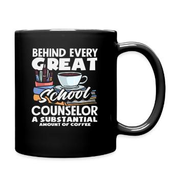Hinter Jedem Großen Schulberater Eine Menge Kaffee - Tasse einfarbig - Schwarz - Rechts