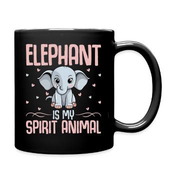 Elefant - Tasse einfarbig - Schwarz - Rechts