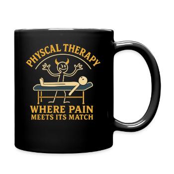 Physiotherapy Funny Where The Pain Is - Full Colour Mug - black - Right