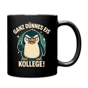 Bonjour très mince glace disant pingouin - Mug uni - noir - Droite