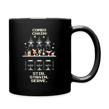 Mix Combo | Stir → Strain → Serve - Full Colour Mug - black - Right