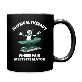 La physiothérapie drôle là où se trouve la douleur - Mug uni - noir - Droite
