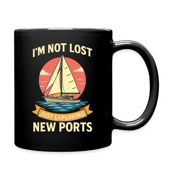 Drôle de dicton : Le capitaine n’est pas perdu et explore simplement - Mug uni - noir - Droite