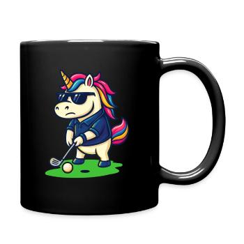 Golfeur Licorne Drôle Mignon Magique Cadeau de golf - Mug uni - noir - Droite
