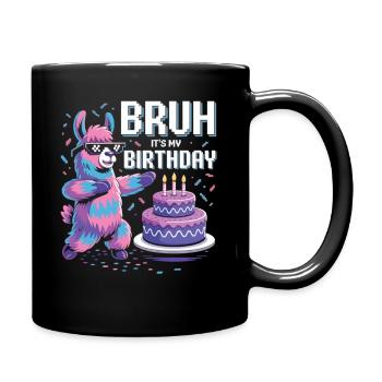 Llama Birthday Party - Full Colour Mug - black - Right