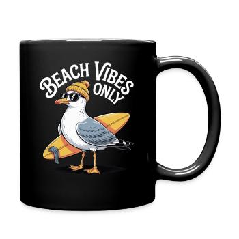 Ambiance de la plage Mouette - Mug uni - noir - Droite