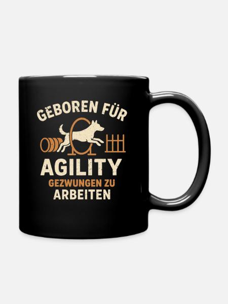Hundesport Agility Hobby Freizeit Team Hund - Tasse einfarbig - Schwarz