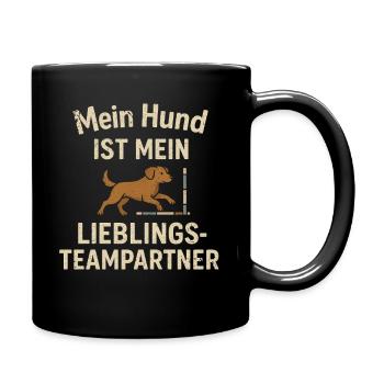 Agility Dog Training Team Partner Dog Lover - Full Colour Mug - black - Right
