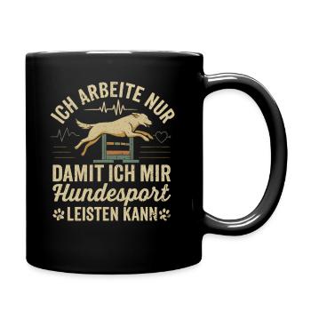Hundesport Agility Job Motivation Hund Shirt - Tasse einfarbig - Schwarz - Rechts