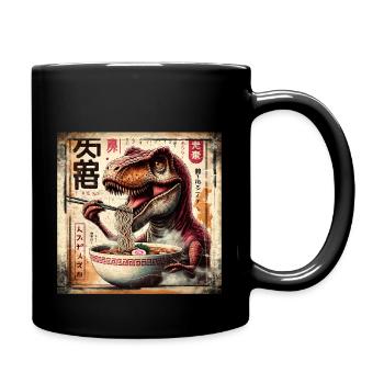 Ramen T Rex Dinosaurier Grunge Poster Style - Tasse einfarbig - Schwarz - Rechts