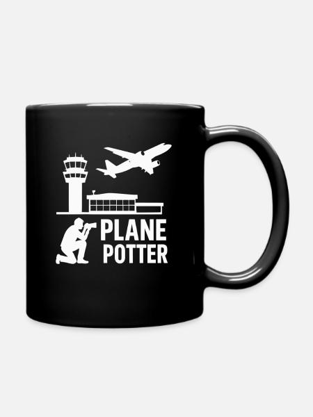 Plane – Flugzeugspotter Design - Tasse einfarbig - Schwarz