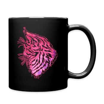 Cute Maine coon cat - Full Colour Mug - black - Right