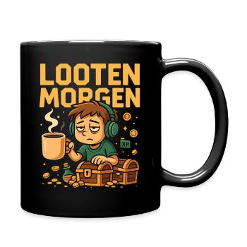 Looting Morning Gamer Shirt - Full Colour Mug - black - Right