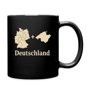 Deutschland + Mallorca = Liebe - Tasse einfarbig - Schwarz - Rechts