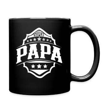 Super Papa Vater Vatertag - Tasse einfarbig - Schwarz - Rechts