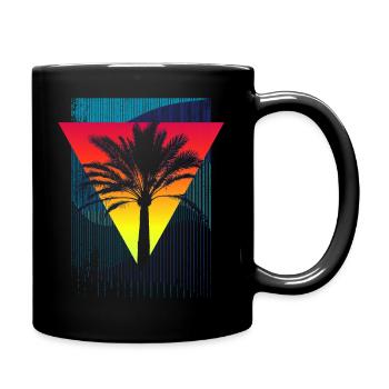 Palme (Dreieck, Streifen) - Tasse einfarbig - Schwarz - Rechts