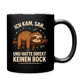 Paresseux, je suis venu, j’ai vu et je n’en ai pas eu envie tout de suite - Mug uni - noir - Droite