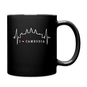 Kambodscha Skyline Herzschlag Siem Raep Angkor Wat - Tasse einfarbig - Schwarz - Rechts