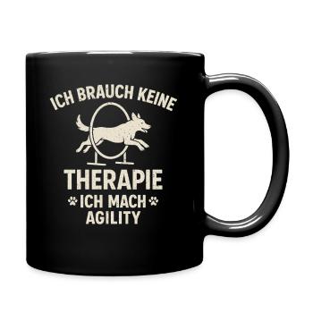Hundesport Agility Hobby Hund Bewegung Spaß - Tasse einfarbig - Schwarz - Rechts