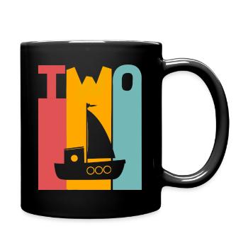 2nd Birthday Sailing Ship - Full Colour Mug - black - Right