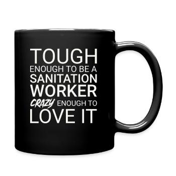 Sanitation worker Crazy - Tasse einfarbig - Schwarz - Rechts