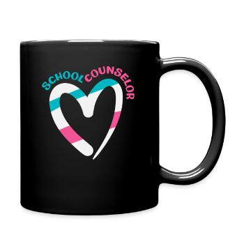 Schulberater Herz Form Bunt - Tasse einfarbig - Schwarz - Rechts