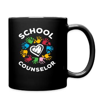 Schulberater Herz Handabdrücke - Tasse einfarbig - Schwarz - Rechts