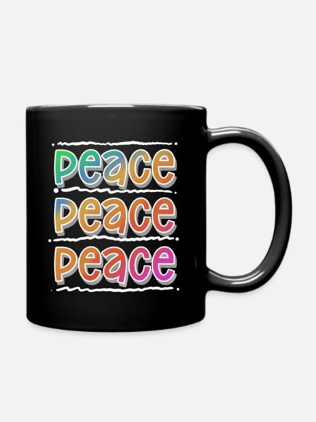 Peace - Tasse einfarbig - Schwarz